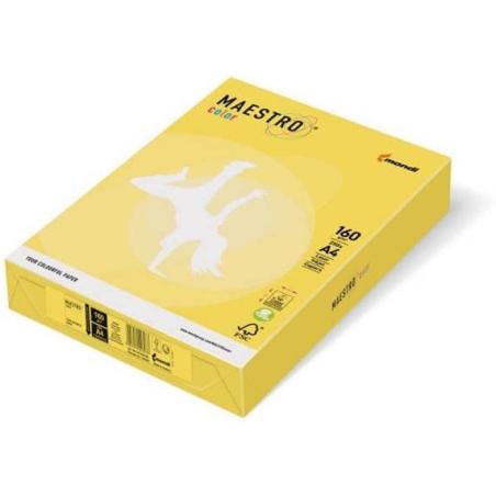 Papier A4 160g kanarkowy 250 arkuszy Maestro Color do drukarek i kopiowania