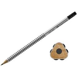 Ołówki grafitowe HB z gumką Faber-Castell GRIP 2001, ergonomiczny trójkątny kształt, 5 stopni twardości