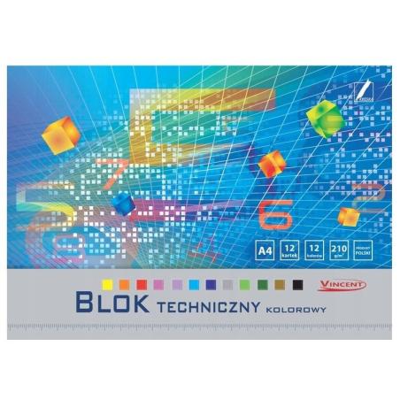 Blok techniczny kolorowy A4 210g VINCENT