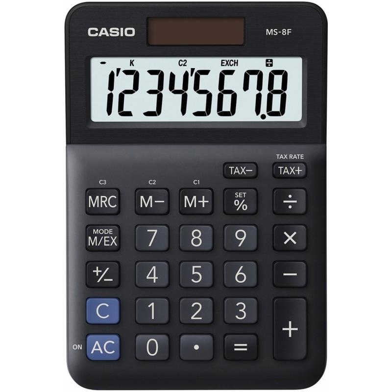 Kalkulator Casio MS-8F do biura, kompaktowy, z funkcjami matematycznymi i pamięcią
