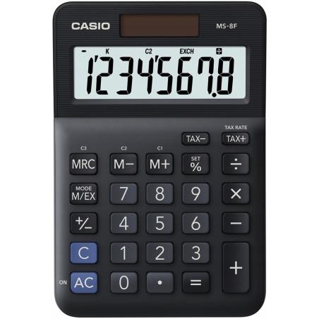 Kalkulator Casio MS-8F do biura, kompaktowy, z funkcjami matematycznymi i pamięcią