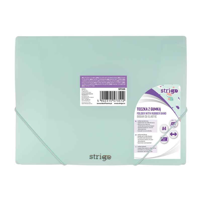 Teczka z gumką A4 pastelowa miętowa STRIGO SF044