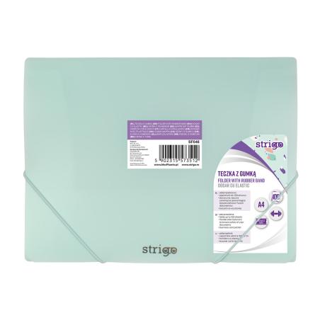 Teczka z gumką A4 pastelowa miętowa STRIGO SF044