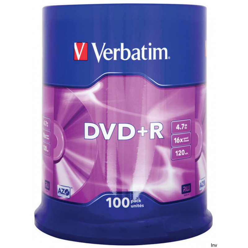 Płyta DVD+R VERBATIM CAKE(100) Matt Silver 4.7GB x16 43551