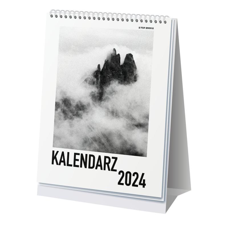 Kalendarz biurkowy TOP 2000 2024 tygodniowy pionowy czarny