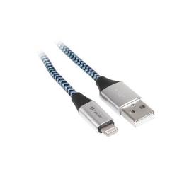Kabel USB 2.0 iPhone AM - lightning 1,0m czarno-niebieski TRACER TRAKBK46269