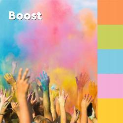 Bloczek samoprzylepny POST-IT Super Sticky BOOST, 76x76 mm, 5 sztuk po 90 kartek, neonowe kolory