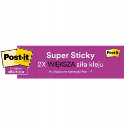 Bloczek samoprzylepny POST-IT Super Sticky BOOST, 76x76 mm, 5 sztuk po 90 kartek, neonowe kolory