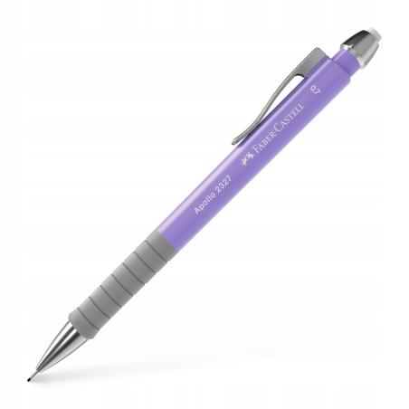 Ołówek automatyczny Faber-Castell Apollo 0,7 mm liliowy z gumką i metalowym klipsem
