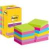 Bloczek samoprzylepny POST-IT Super sticky, 76x76mm, 12x90 kart., mix kolorów