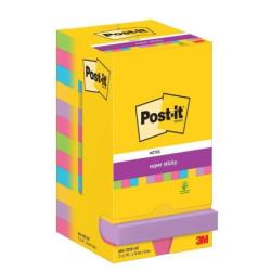 Bloczek samoprzylepny POST-IT Super sticky, 76x76mm, 12x90 kart., mix kolorów