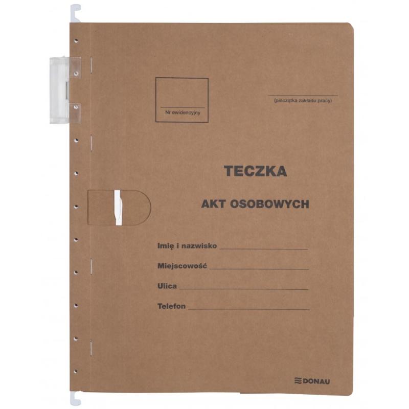PAKIET Teczka zawieszkowa DONAU na akta osobowe, wersja od 2023r., karton, A4, 230gsm, brązowa