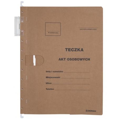 PAKIET Teczka zawieszkowa DONAU na akta osobowe, wersja od 2023r., karton, A4, 230gsm, brązowa