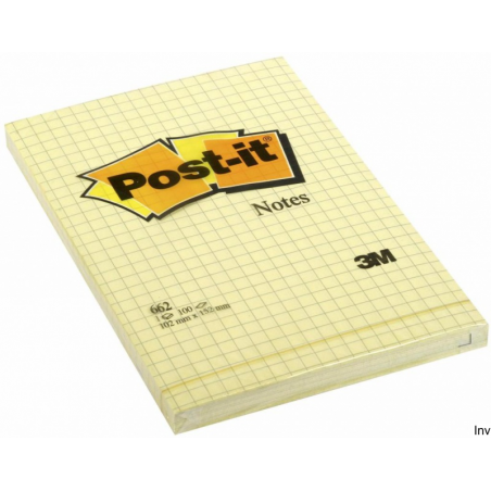 Post-It 3M Bloczek żółty 102x152mm 100 sztuk kratka