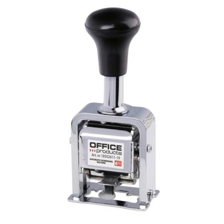 Numerator automatyczny OFFICE PRODUCTS, 6 cyfr, wys. liczb 4,5mm, srebrny