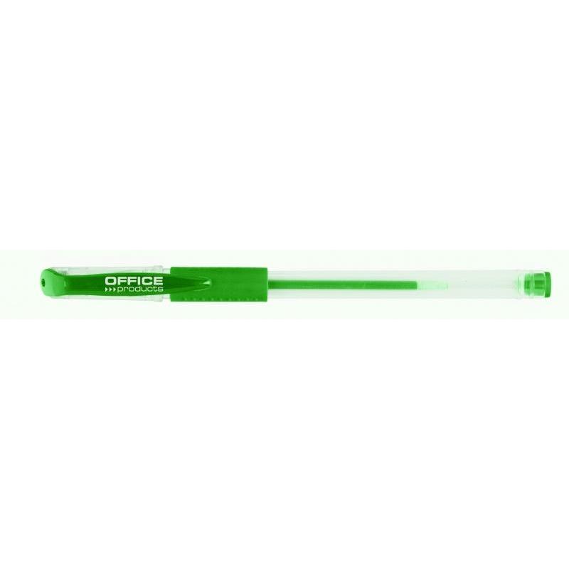 PAKIET Długopis żelowy OFFICE PRODUCTS, gumowy uchwyt, 0,5mm, zielony