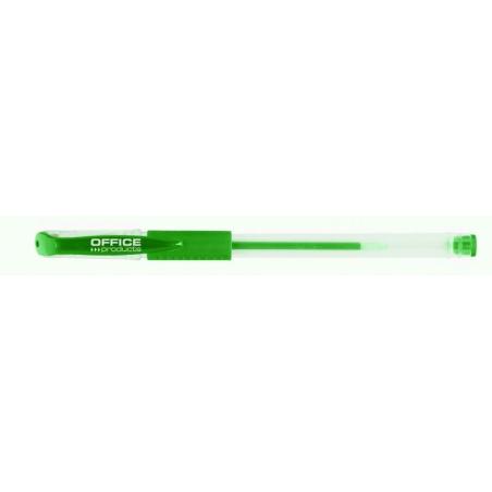 PAKIET Długopis żelowy OFFICE PRODUCTS, gumowy uchwyt, 0,5mm, zielony