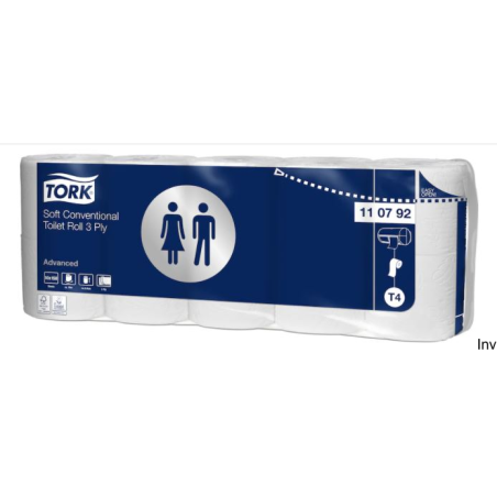 Papier toaletowy Tork Premium, 3 warstwy, biały, makulatura, 19,4 m, 70 rolek, system T4