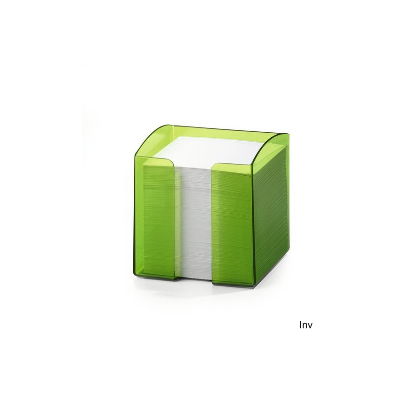 Pojemnik Durable z 800 karteczkami 90x90 mm, zielony, wymiary 100x105x100 mm