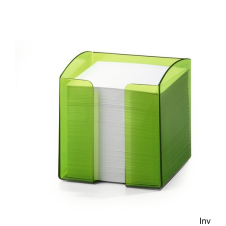 Pojemnik Durable z 800 karteczkami 90x90 mm, zielony, wymiary 100x105x100 mm