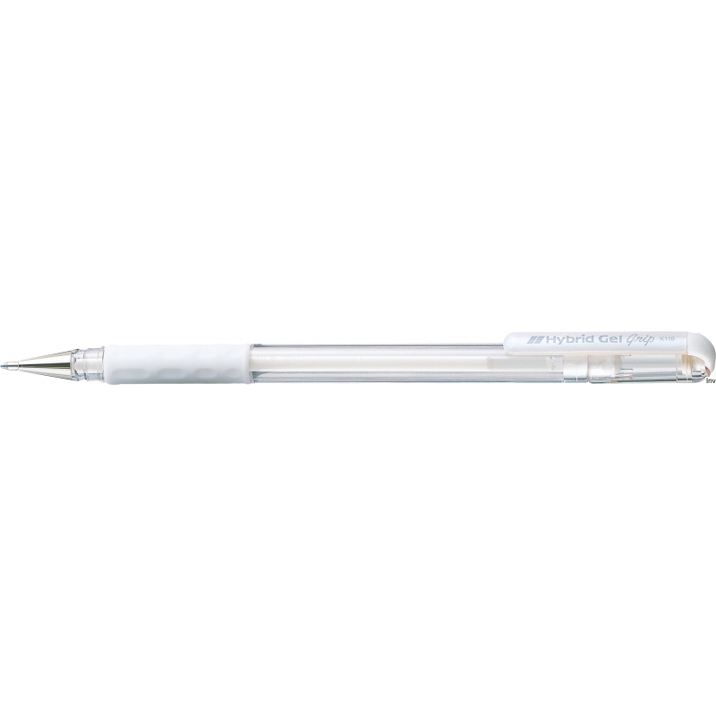 Długopis żelowy 0,8 mm biały Pentel Hybrid Gel Grip do dekoracji i ozdabiania