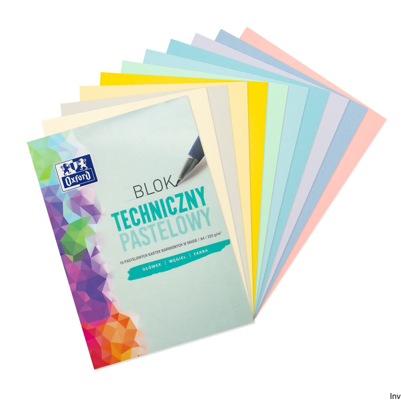 Blok techniczny Oxford A4 10K 225g pastelowy