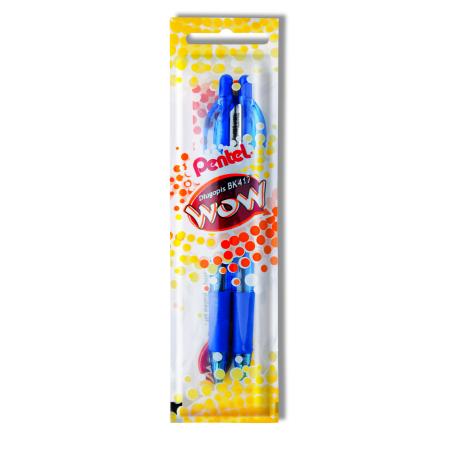Długopis pstr.WOW BK417/C niebieski 2 sztuki PENTEL