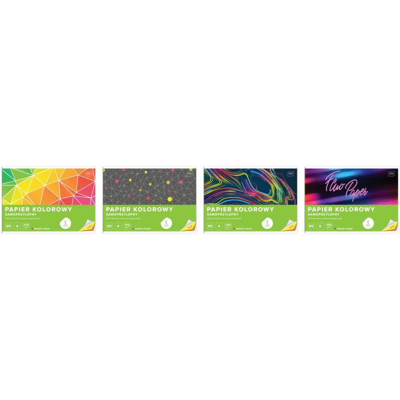 Zeszyt papier kolorowy samoprzylepny B5 170g FLUO Interdruk