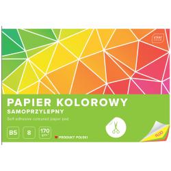 Zeszyt papier kolorowy samoprzylepny B5 170g FLUO Interdruk