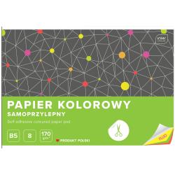 Zeszyt papier kolorowy samoprzylepny B5 170g FLUO Interdruk