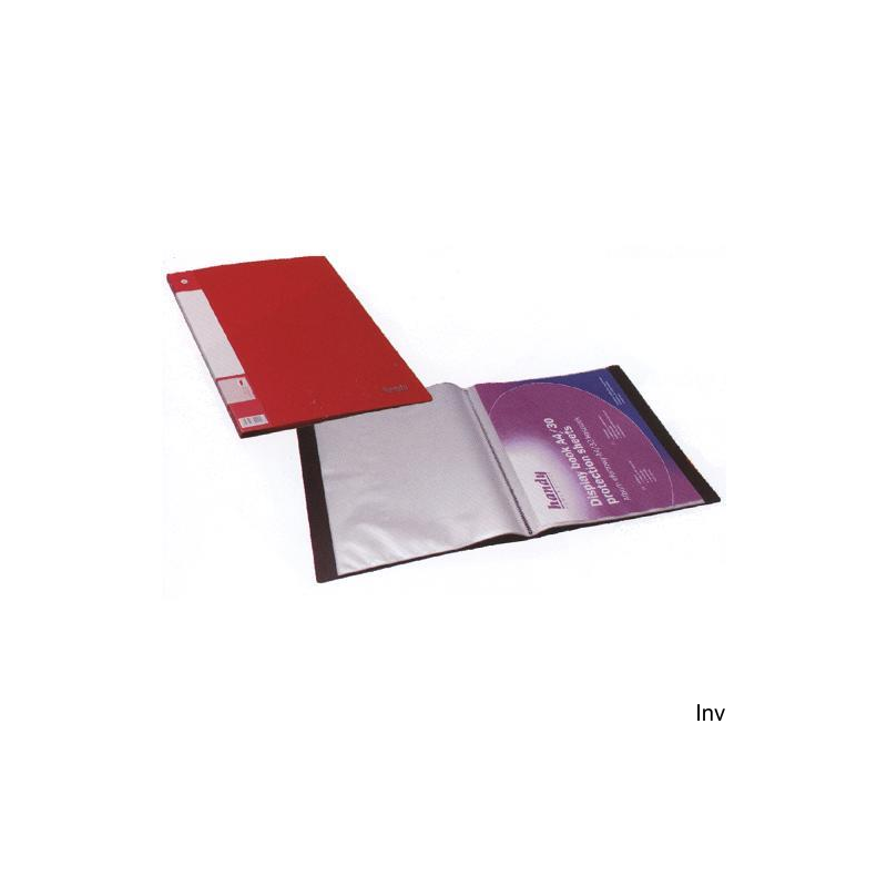 Album ofertowy Pentel WING, 20 kieszeni, A4, czerwony, matowe koszulki, wykonany z materiałów przetworzonych