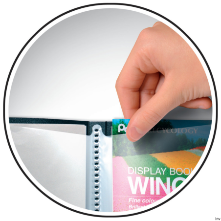 Album ofertowy Pentel WING, 40 kieszeni, A4, niebieski, matowe koszulki, wykonany z materiałów przetworzonych
