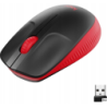 Mysz bezprzewodowa Logitech M190 optyczna czarno-czerwona z ergonomicznym kształtem i 18-miesięczną żywotnością baterii