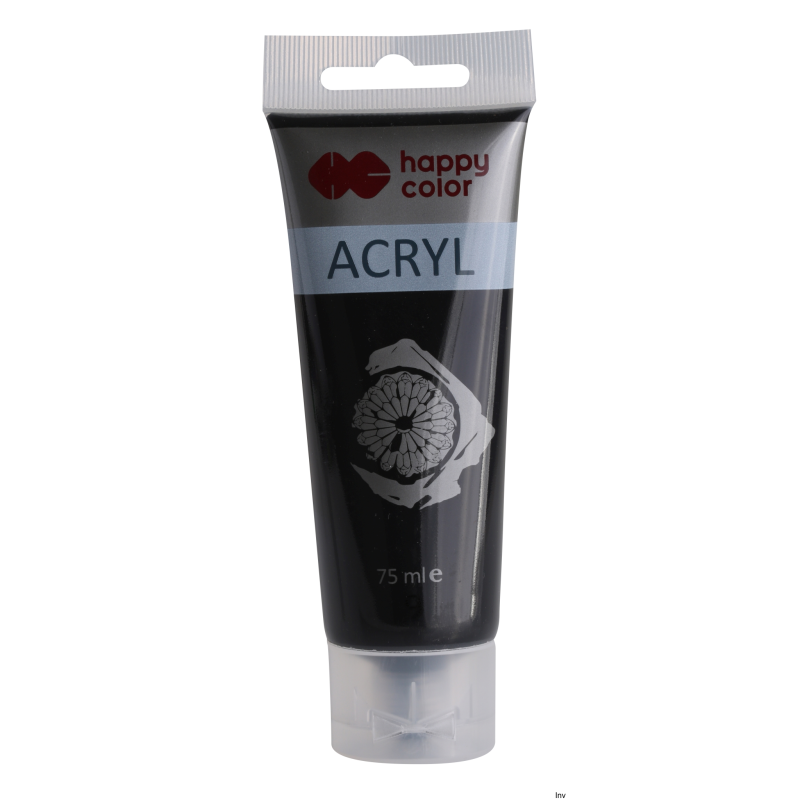 Farba akrylowa Happy Color 75 ml czarna do drewna, papieru, szkła, metalu i tkanin