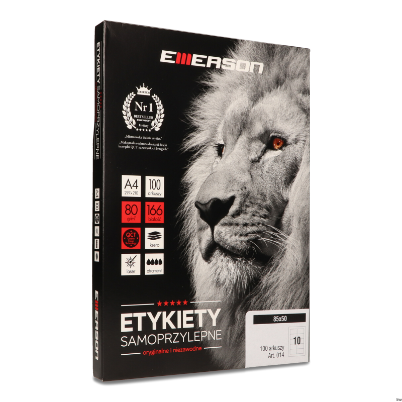 Etykiety A4 85x50mm białe 014 Emerson