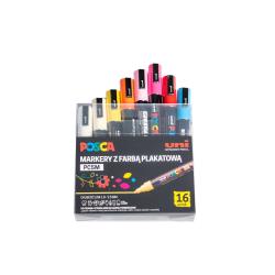 Markery pigmentowe Posca PC-5M, komplet 16 sztuk