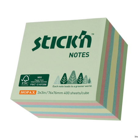 Maped notes kostka 76x76mm pastel żółty/zielony/różowy/niebieski 400 kartek 21891