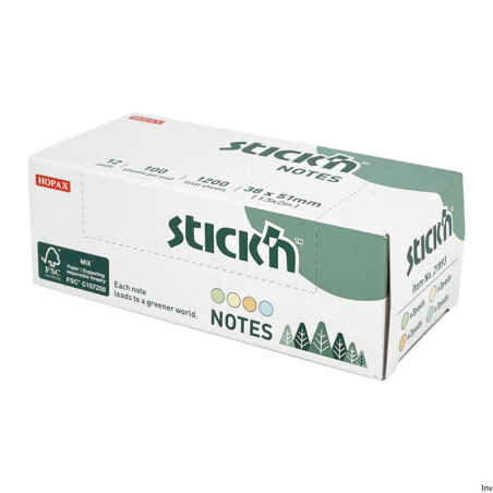 Maped notes samoprzylepne 38x51mm pastelowe 4 kolory 12 sztuk