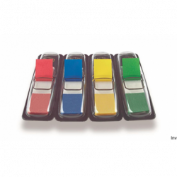 Zakładki indeksujące Post-It 12x43 mm 4x35 sztuk, przezroczyste, różne kolory, 3M
