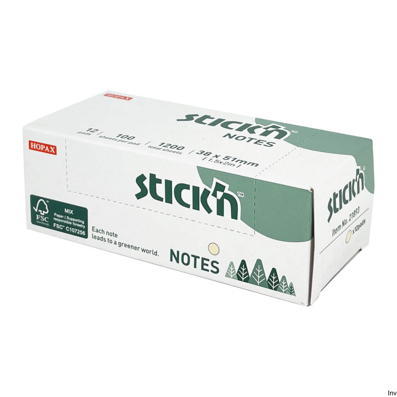 Maped notes samoprzylepny 38x51mm żółty pastel 12 sztuk po 100 karteczek FSC