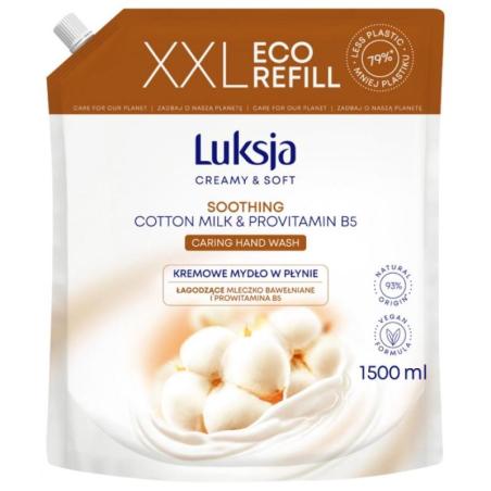 Kremowe mydło w płynie LUKSJA, bawełna, zapas 1500ml - 1