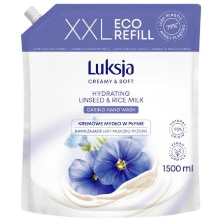 Kremowe mydło w płynie LUKSJA, len, zapas 1500ml - 1