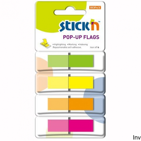 Zakładki indeksujące StickN 45x12mm 160/4 kolory