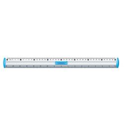 Linijka aluminiowa KEYROAD, z uchwytem na ołówek, 40cm, blister, mix kolorów - 3