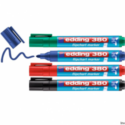 Edding Marker do flipchartów okrągły 1,5-3 mm, komplet 4 sztuk