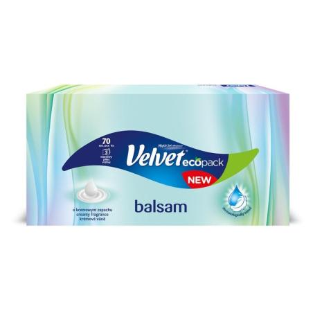 Chusteczki uniwersalne VELVET Balsam, kremowy zapach, 3-warstwowe, 70 listków, białe