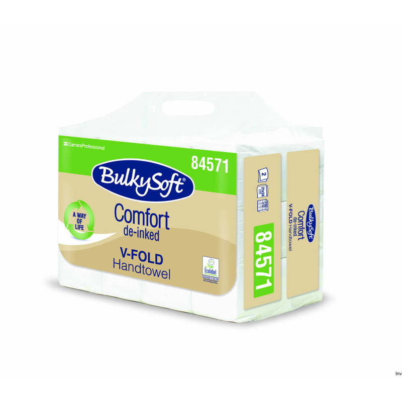 Bulky Soft Ręcznik papierowy składany V-Fold 2 warstwy 24x21 cm biały z recyklingu 3000 sztuk