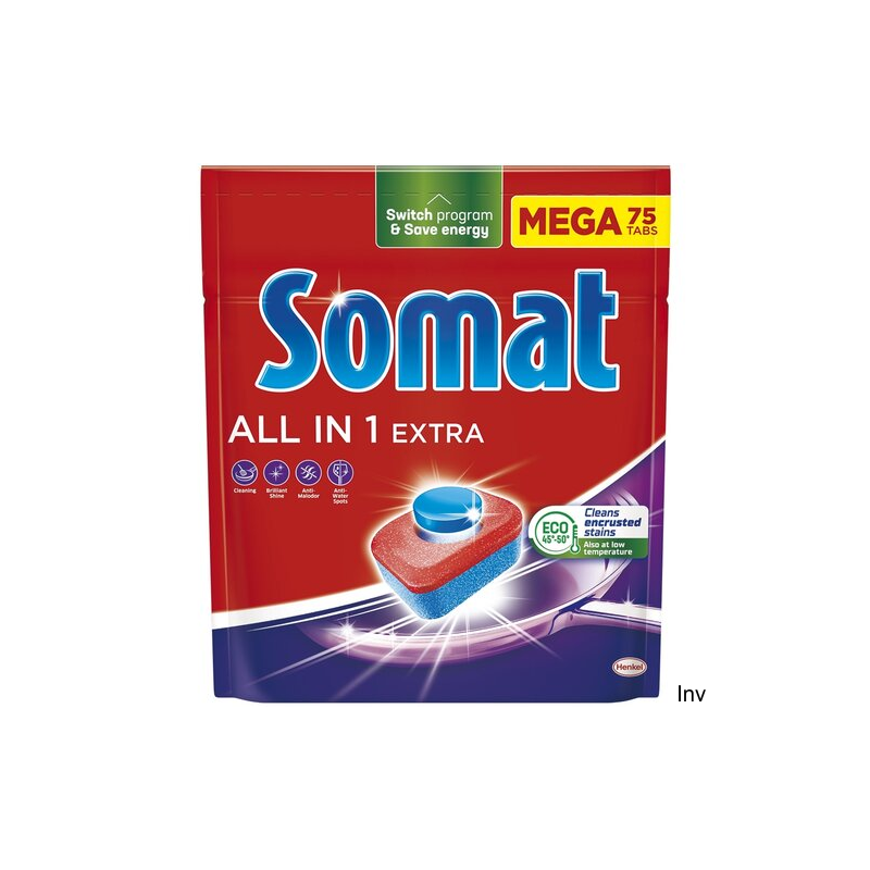 SOMAT Tabletki do zmywarki All in One Extra 75 sztuk