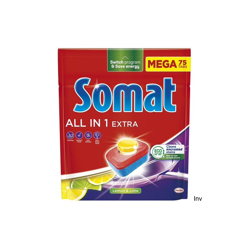 SOMAT Tabletki do zmywarki All in One Extra Lemon 75 sztuk