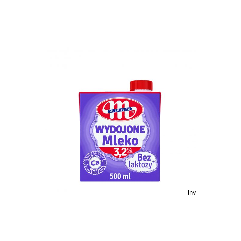 Mleko Wydojone UHT bez laktozy 3,2% 0,5l